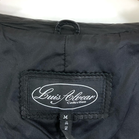 LUIS ALVEAR Leather Jacket Black Soft Zip Up Leather Jacket Med - Picture 7 of 8